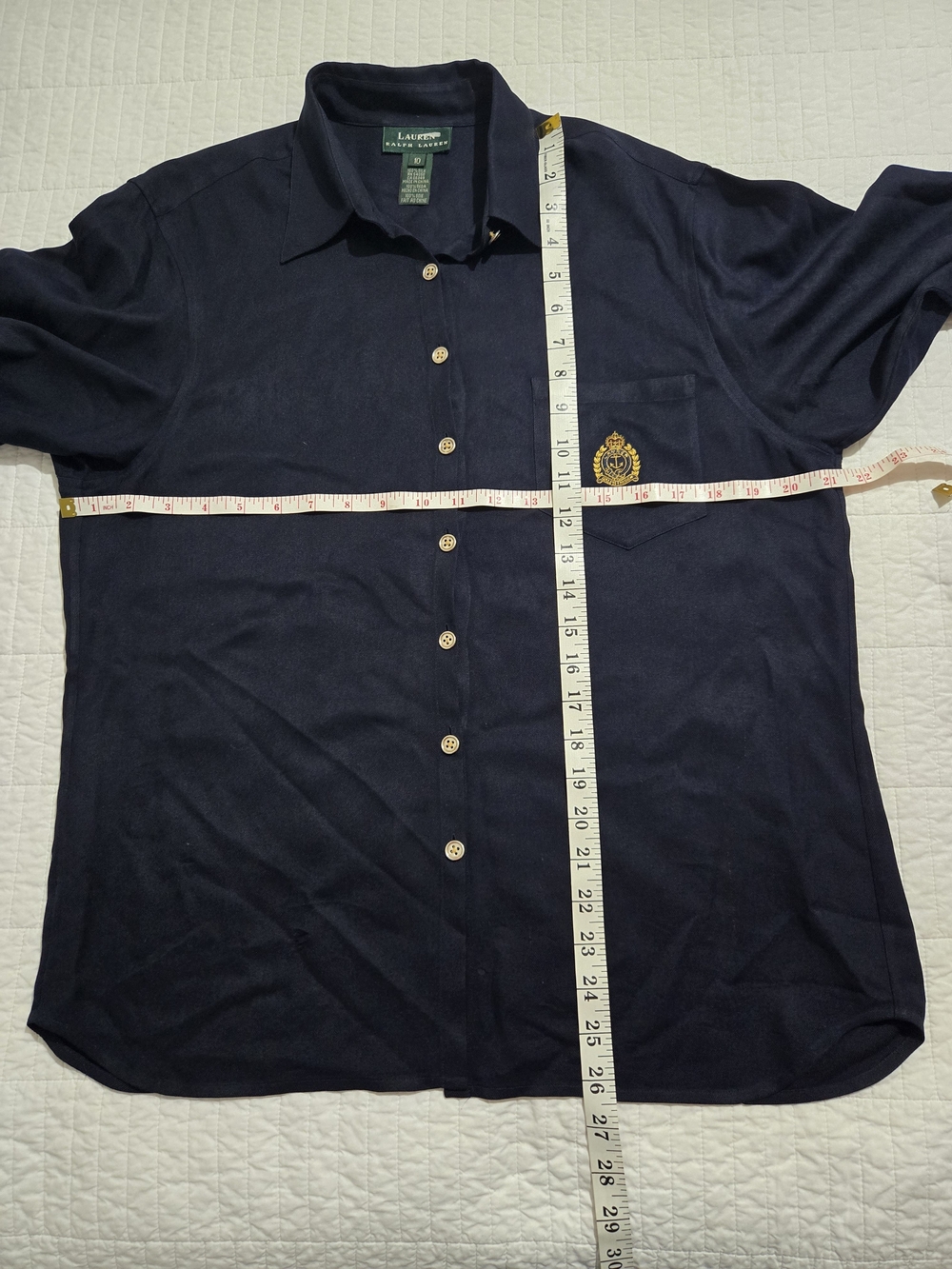 Ralph Lauren Navy Top with Green Label Detail - Picture 5 of 9